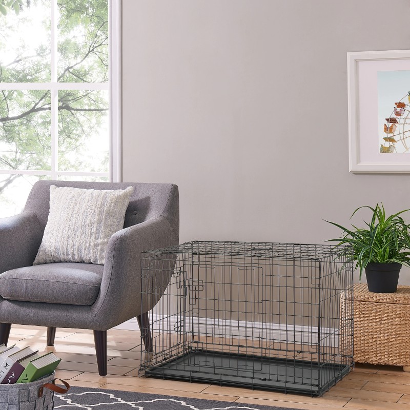 36寸 铁 可折叠 带分隔栏 塑料托盘 黑色 猫狗笼 N001