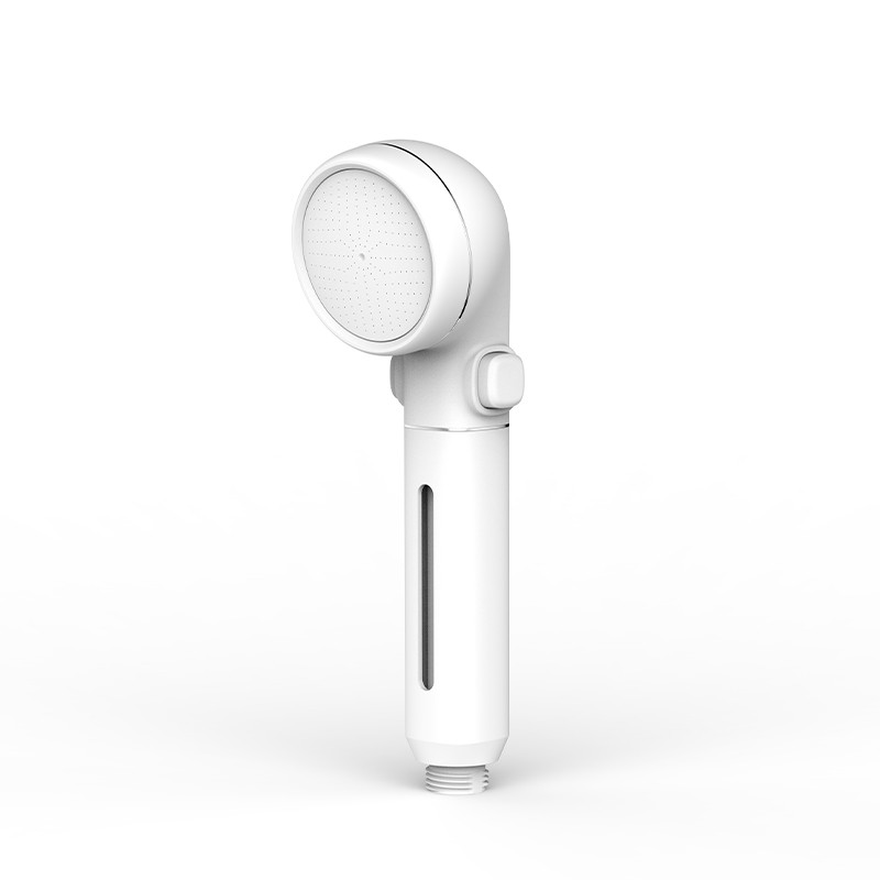 白色手持式淋浴喷头花洒 -  节水壁挂圆形塑胶淋浴喷头，带来放松的沐浴体验，淋浴配件